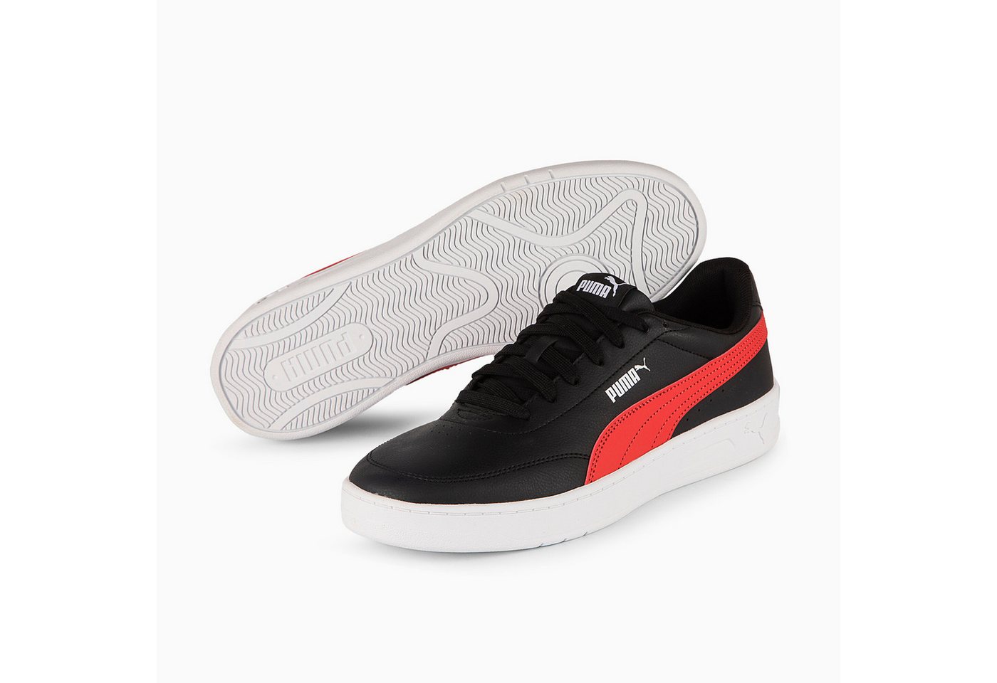 Puma COURT CLASSIC CLEAN Sneaker (schwarz/rot/weiß)