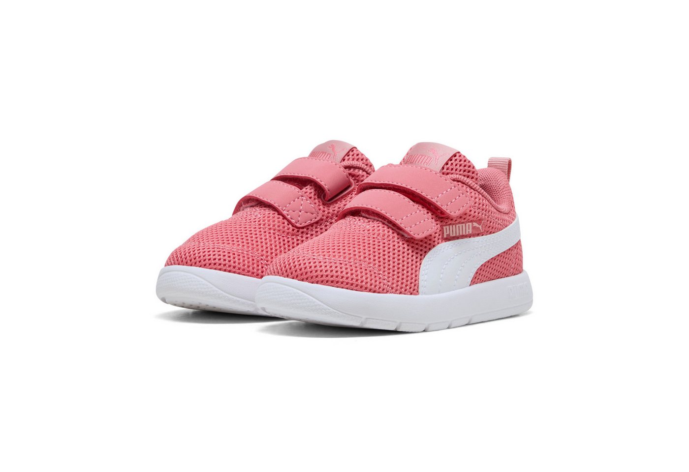 Puma COURTFLEX V3 MESH INF Sneaker mit Klettverschluss, federleicht, mit flexibler Sohle (rosa/weiß)