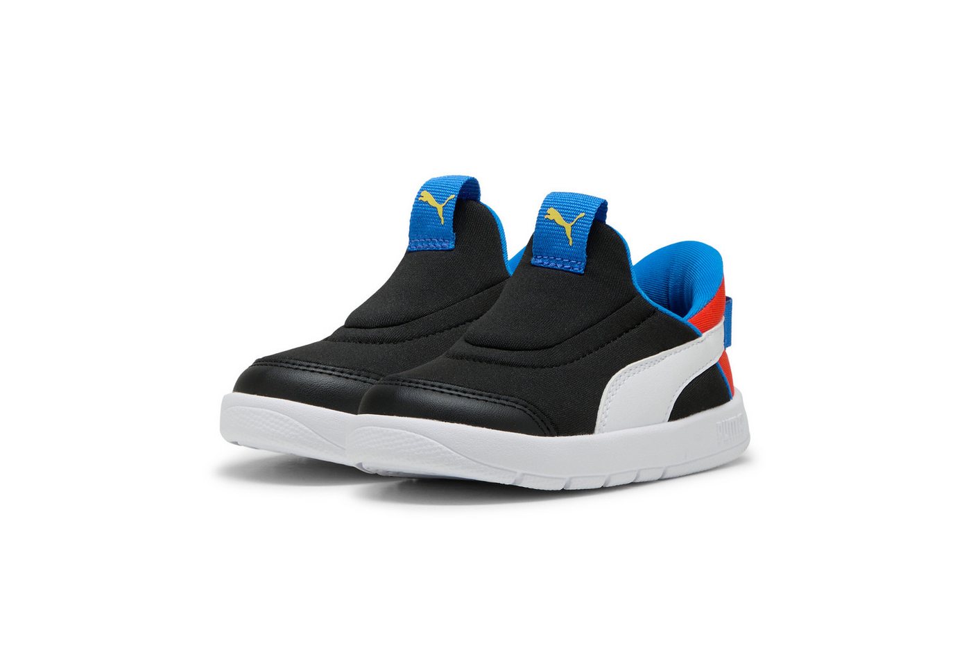 Puma COURTFLEX V3 SLIPTECH INF Sneaker für Kinder (schwarz/weiß/rot)