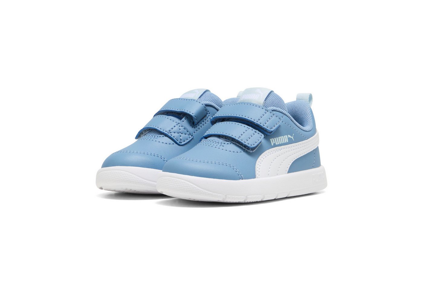 Puma COURTFLEX V3 V INF Sneaker für sportliche Aktivitäten, mit Textil-Innenmaterial, knöchelhoch (blau/weiß)