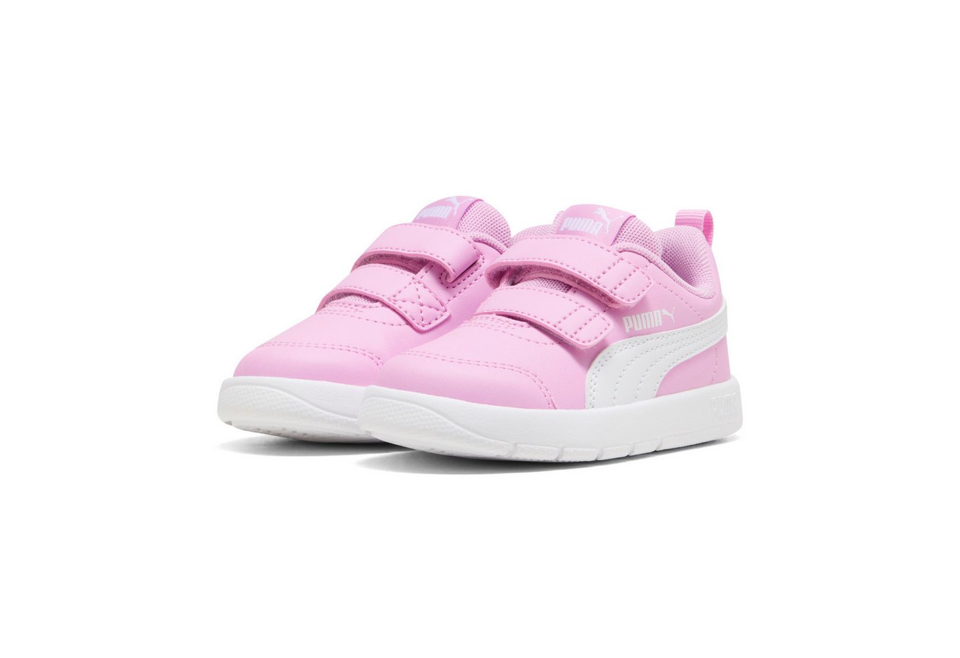 Puma COURTFLEX V3 V INF Sneaker für sportliche Aktivitäten, mit Textil-Innenmaterial, knöchelhoch (weiß)