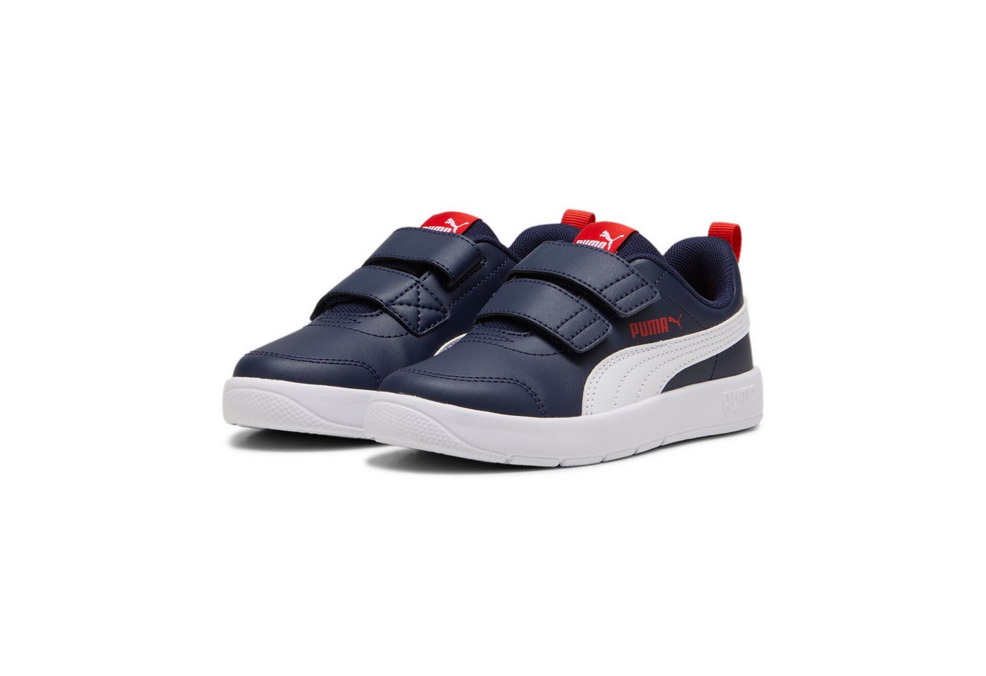 Puma COURTFLEX V3 V PS Sneaker (blau/weiß/rot)