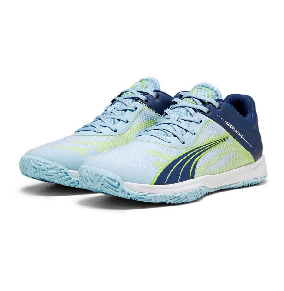 Puma Hallen-Indoorschuhe Accelerate Turbo dunkelblau/hellblau/grün Herren Badmintonschuh