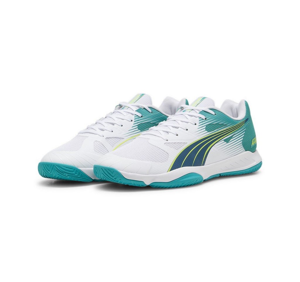 Puma Hallen-Indoorschuhe Attacourt weiss/grün Herren Badmintonschuh