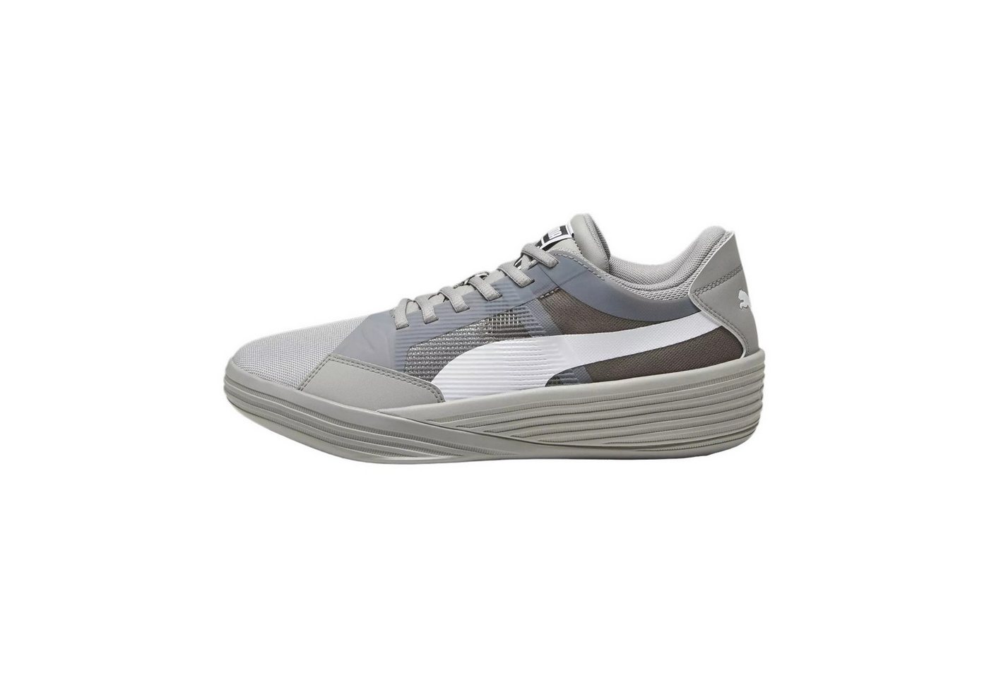 Puma Hallen-Indoorschuhe Clyde All-Pro Team grau/weiss Herren Badmintonschuh