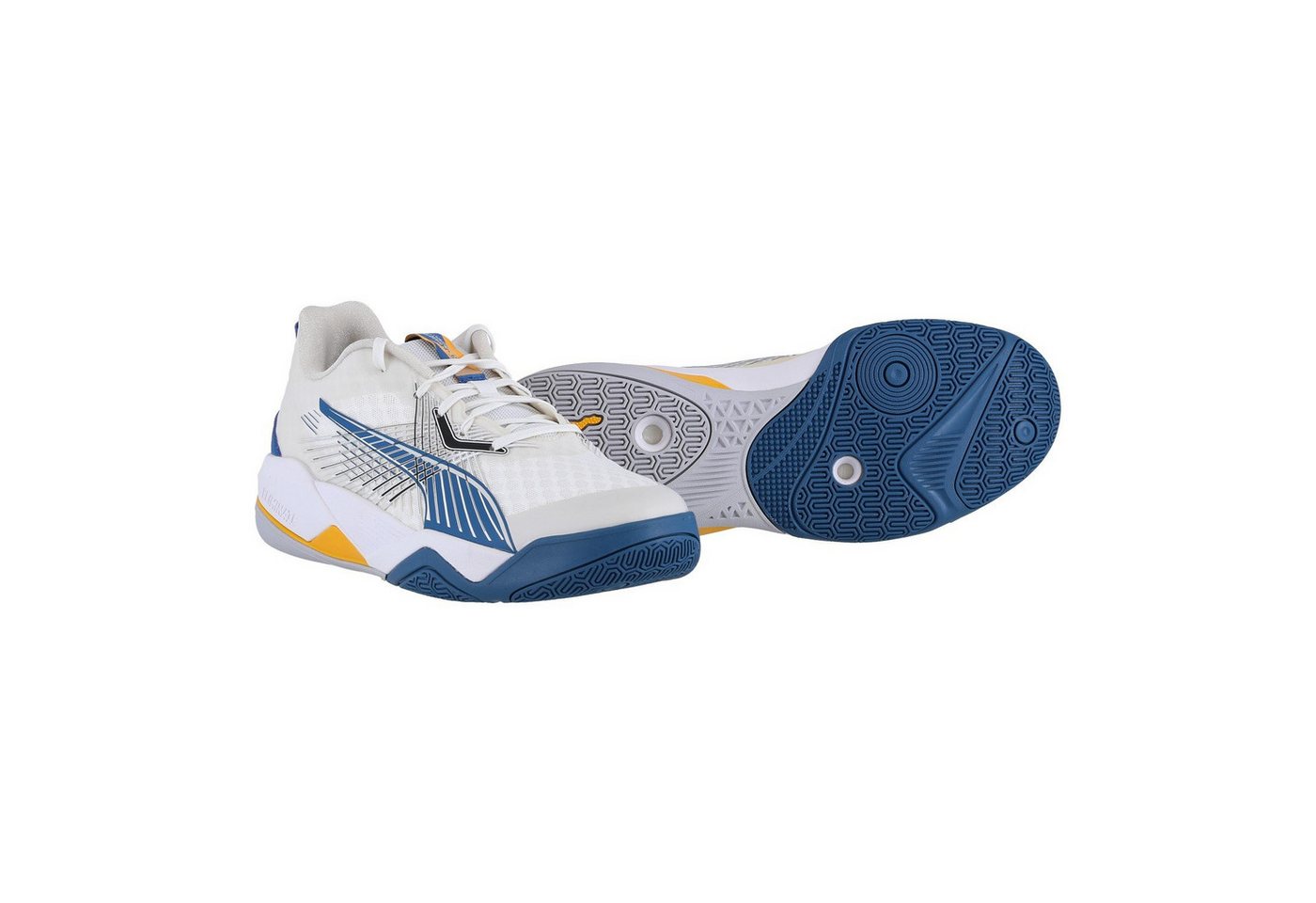 Puma Hallen-Indoorschuhe Eliminate Power Nitro II weiss/blau Herren Badmintonschuh