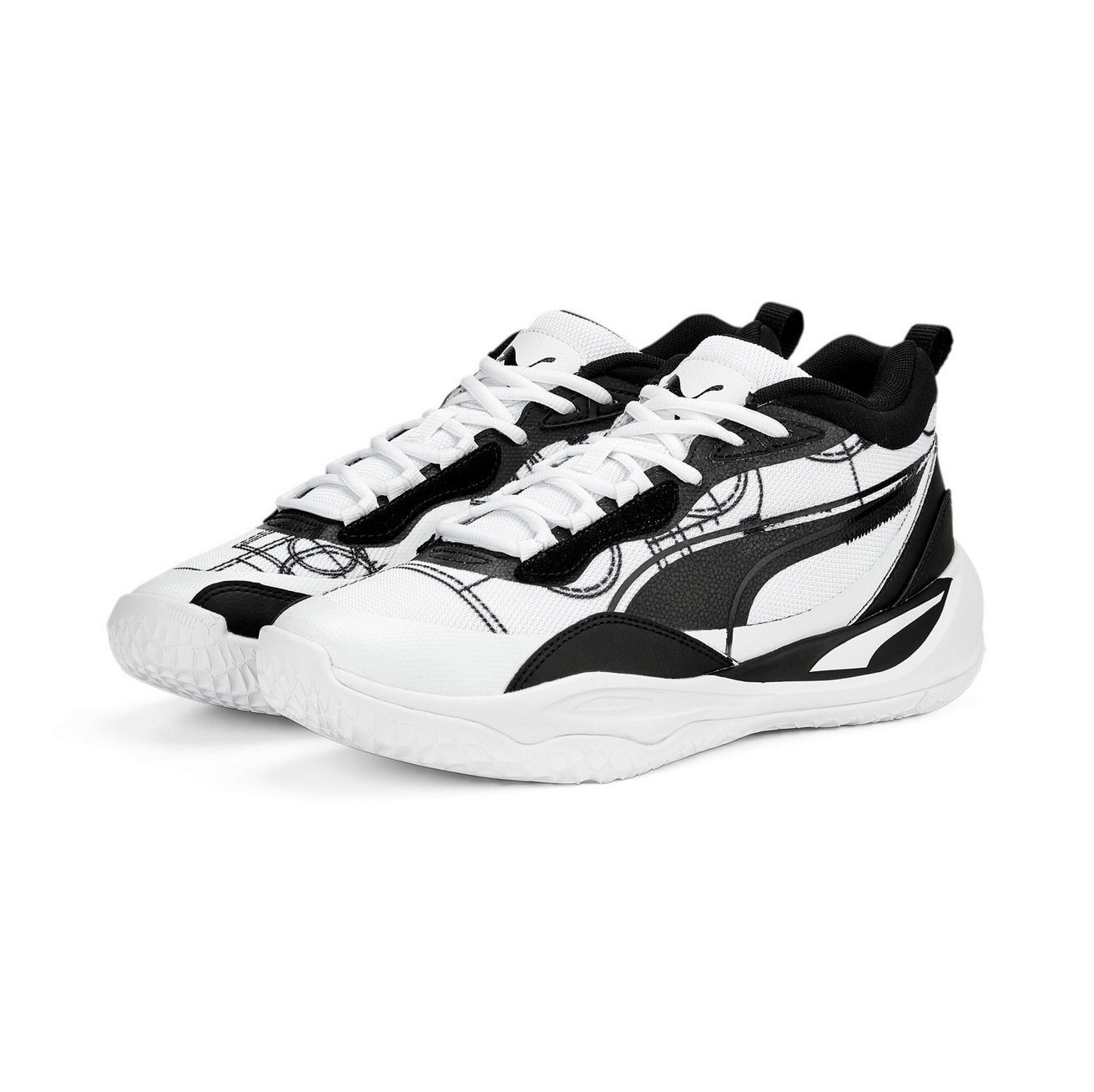 Puma Hallen-Indoorschuhe Playmaker Pro Courtside weiss/schwarz Herren Handballschuh