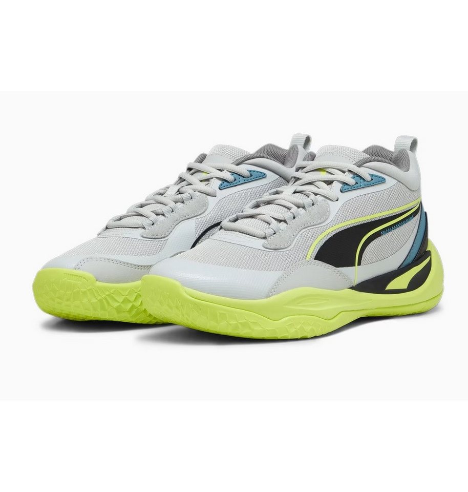 Puma Hallen-Indoorschuhe Playmaker Pro grau/lime Herren Squashschuh