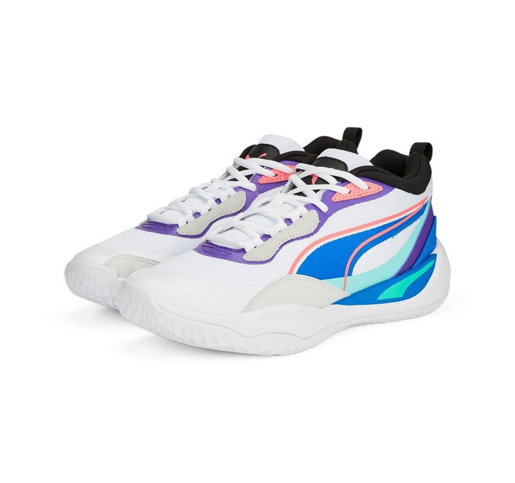 Puma Hallen-Indoorschuhe Playmaker Pro weiss/violett Herren Badmintonschuh