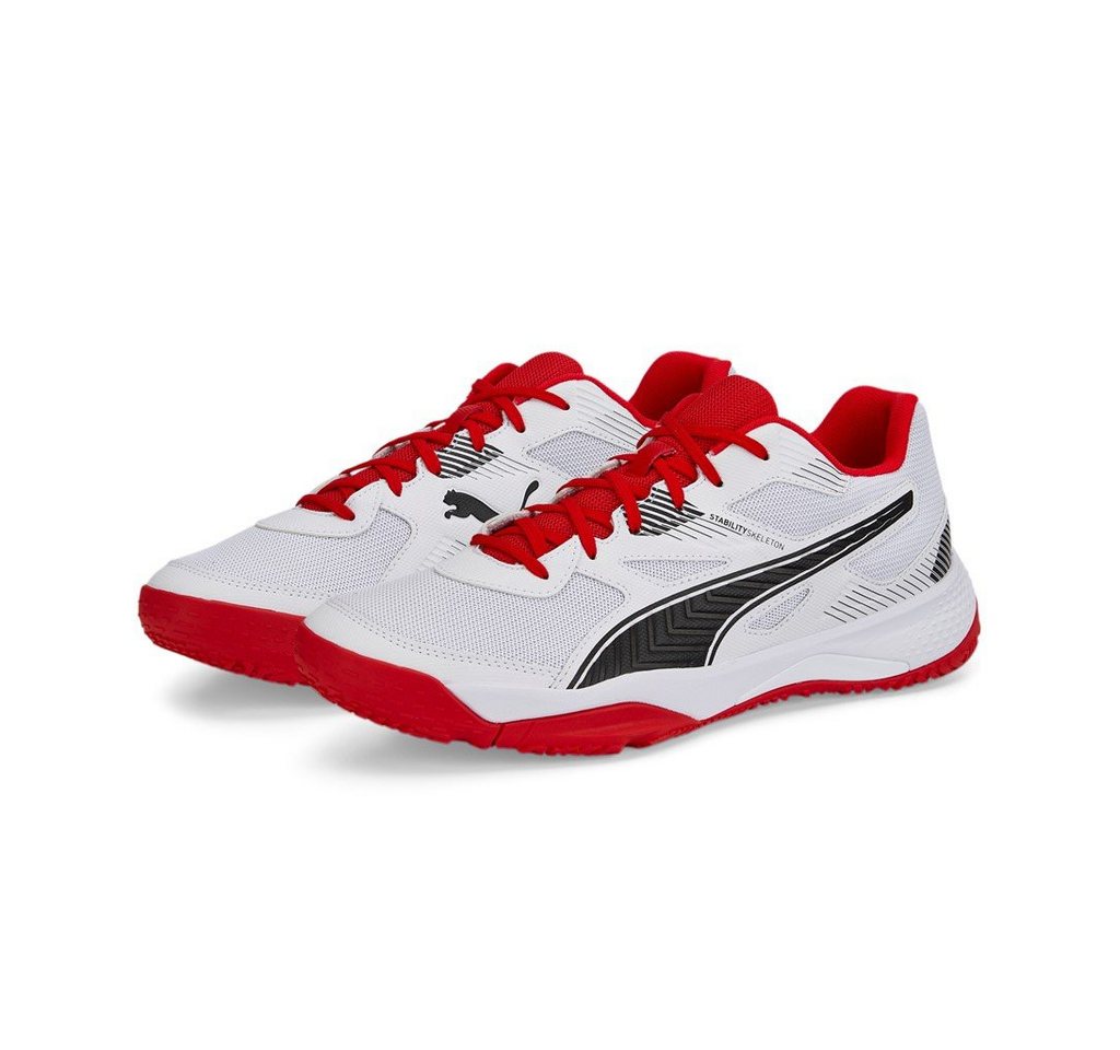 Puma Hallen-Indoorschuhe Solarflash II weiss/rot Herren Badmintonschuh