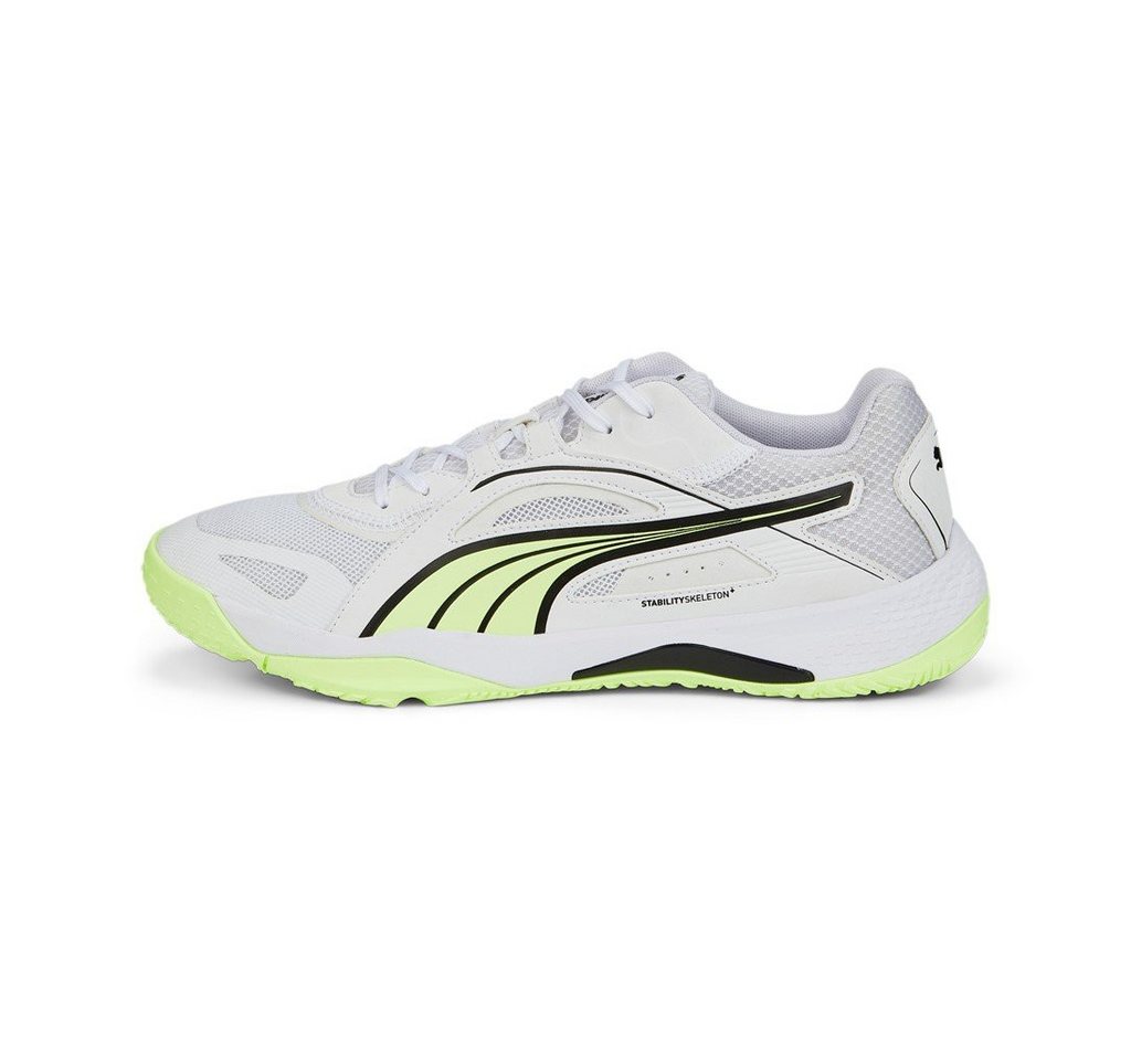 Puma Hallen-Indoorschuhe Solarstrike II weiss/lime Herren Badmintonschuh