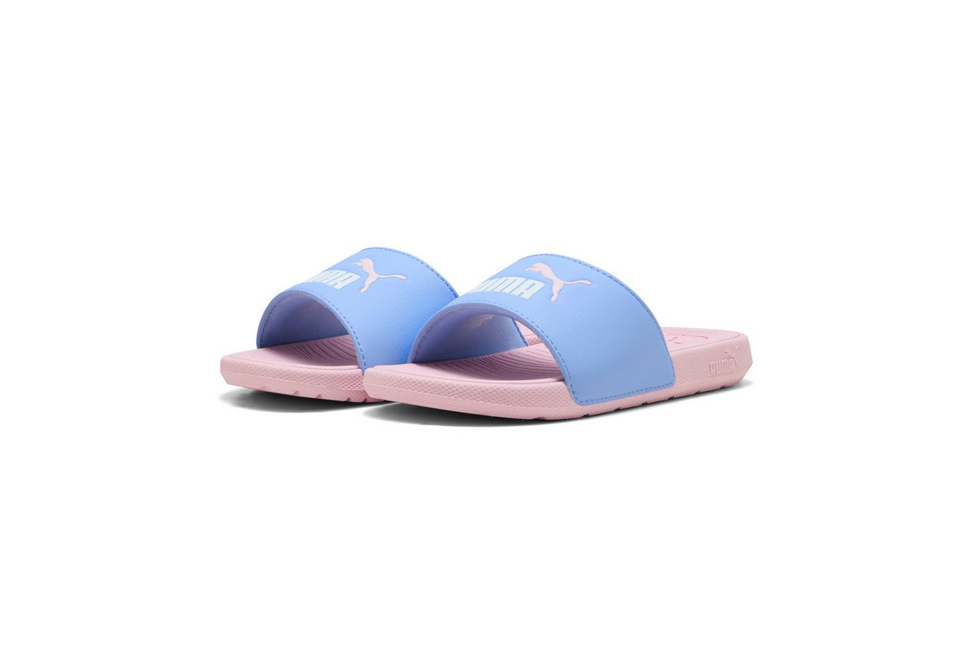 Puma COOL CAT 2.0 PS Badesandale mit gepolstertem Riemen, weich gepolstertes Fußbett, ohne Verschluss (weiß/rosa)