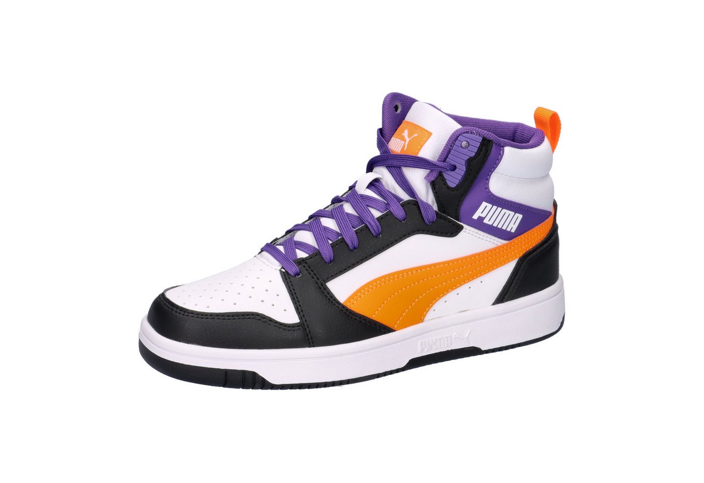 Puma Kinder Sneaker Rebound V6 Mid Jr 393831 Sneaker (orange/weiß)