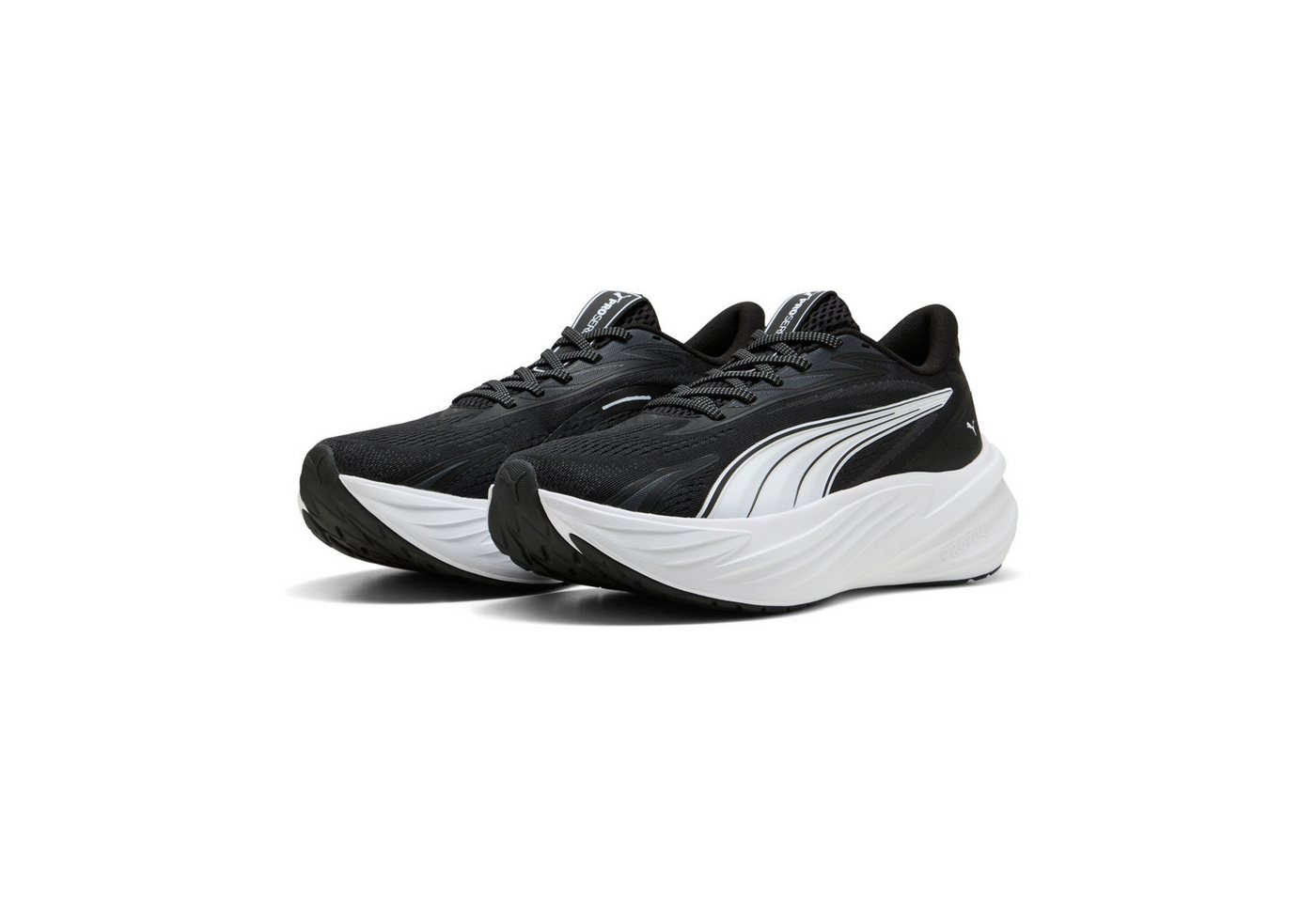 Puma MAXIMA PRO Laufschuh für lange Strecken, mit ProFoam-Zwischensohle, mit Schnürung (schwarz/weiß)