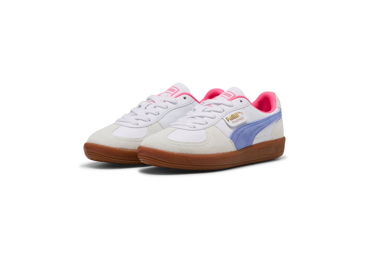 Puma PALERMO LTH Sneaker für sportliche Looks, aus Leder, mit Overlays aus Wildleder (weiß)