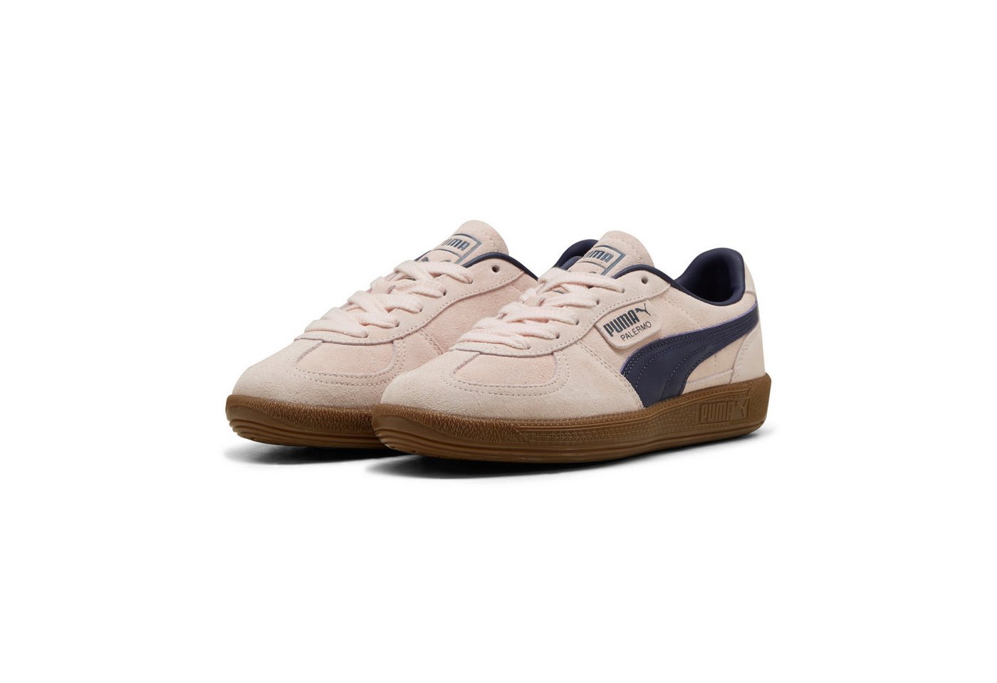 Puma PALERMO Sneaker für Alltag, aus Leder, mit Schnürverschluss (Jasmine Flower-Gum-Deep Plum)