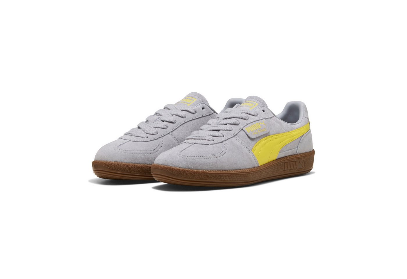 Puma PALERMO Sneaker für Alltag, aus Leder, mit Schnürverschluss (silber)