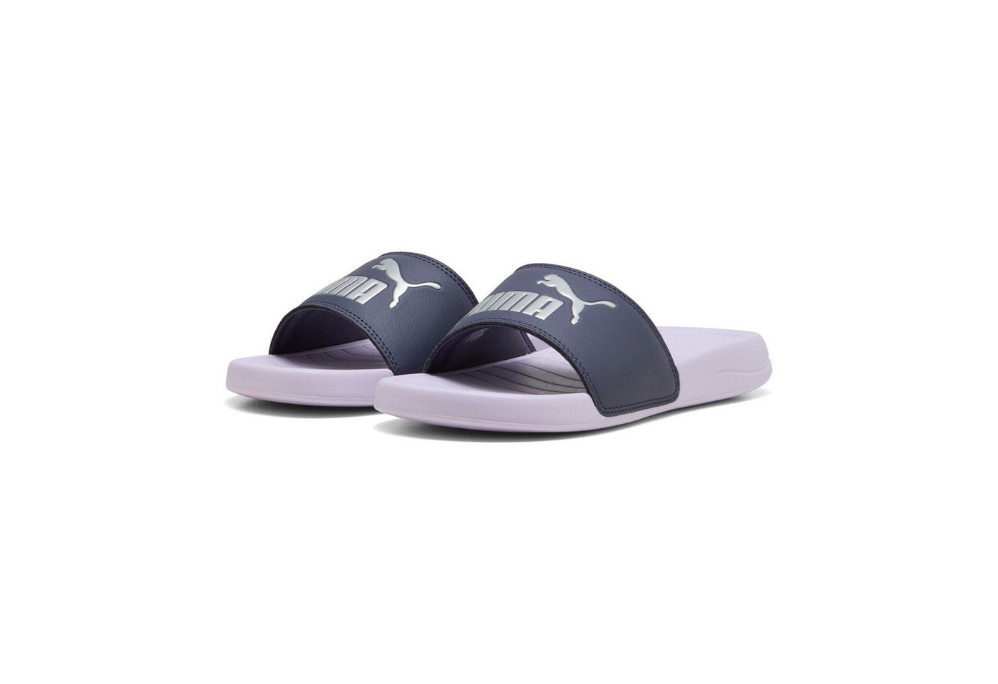 Puma POPCAT 20 BX Badesandale für Strand, Pool und Freizeit, mit weichem Textil-Innenmaterial (silber)