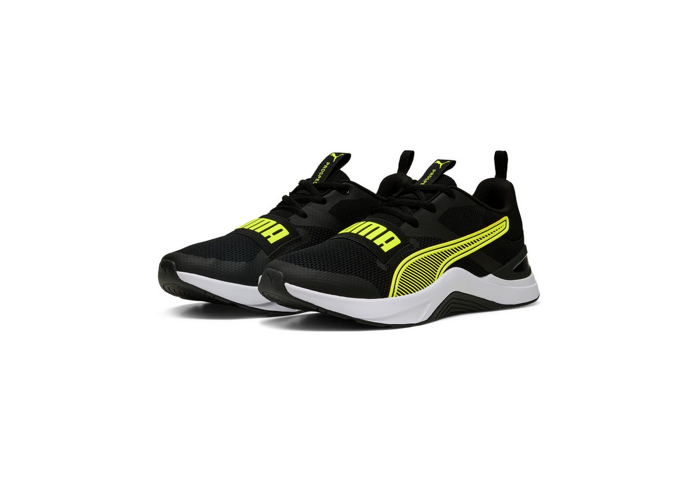 Puma PROSPECT Trainingsschuh ideal für Gym und Fitnessstudio (schwarz/gelb/weiß)