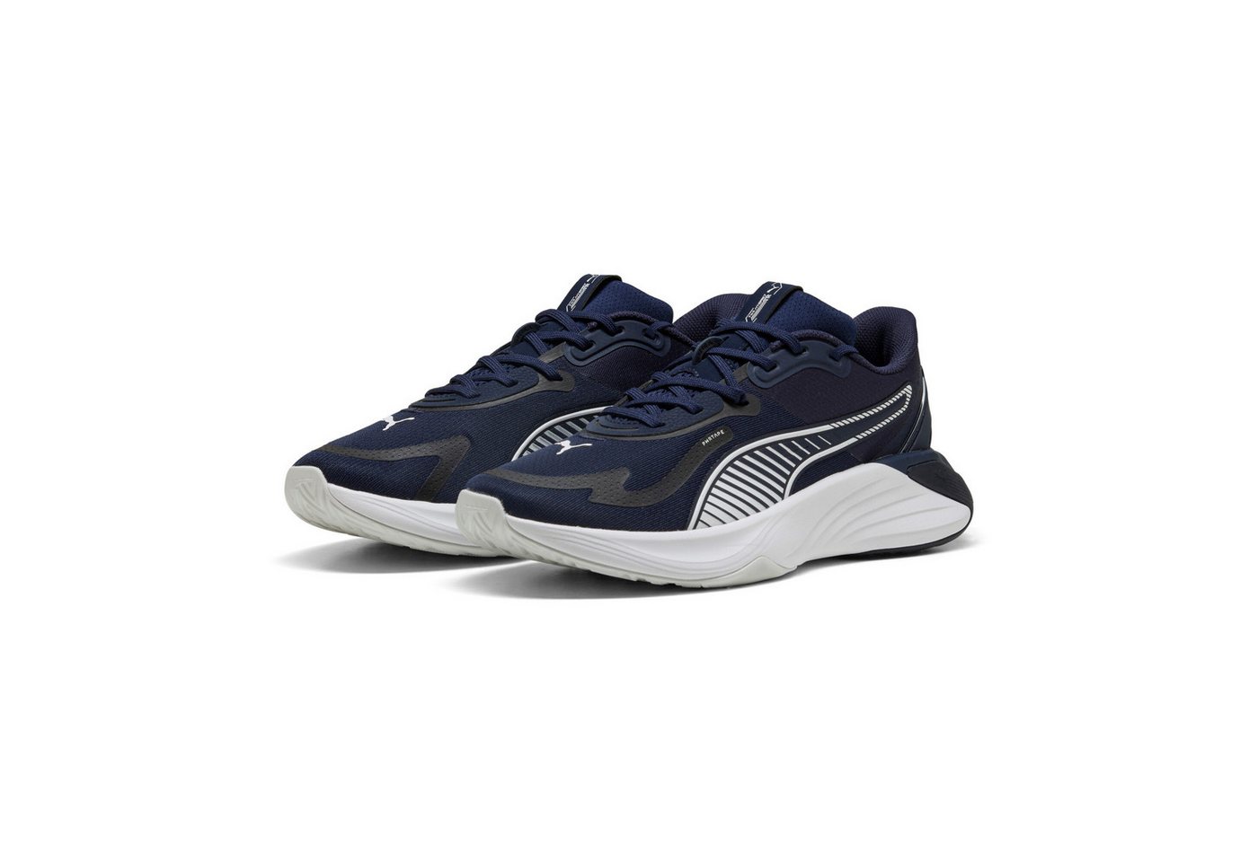 Puma PWR HYBRID TR Trainingsschuh mit ProFoam-Dämpfung, mit TPU-Fersenklammer, mit PWRTAPE (blau/weiß/grau)