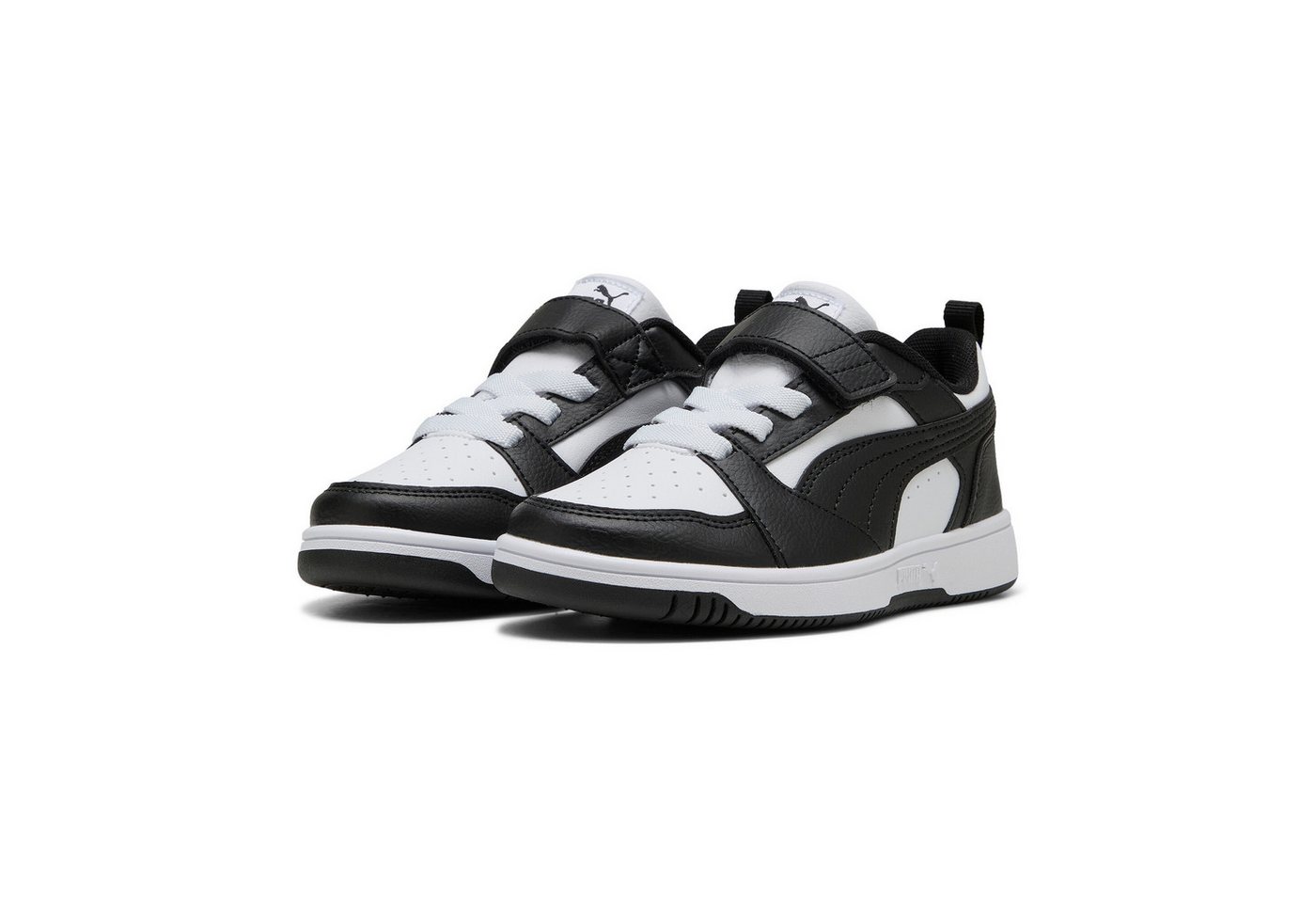 Puma REBOUND V6 LO AC+ PS Sneaker knöchelhoher Schnitt, mit Klettverschluss, mit Gummilaufsohle (weiß/schwarz)