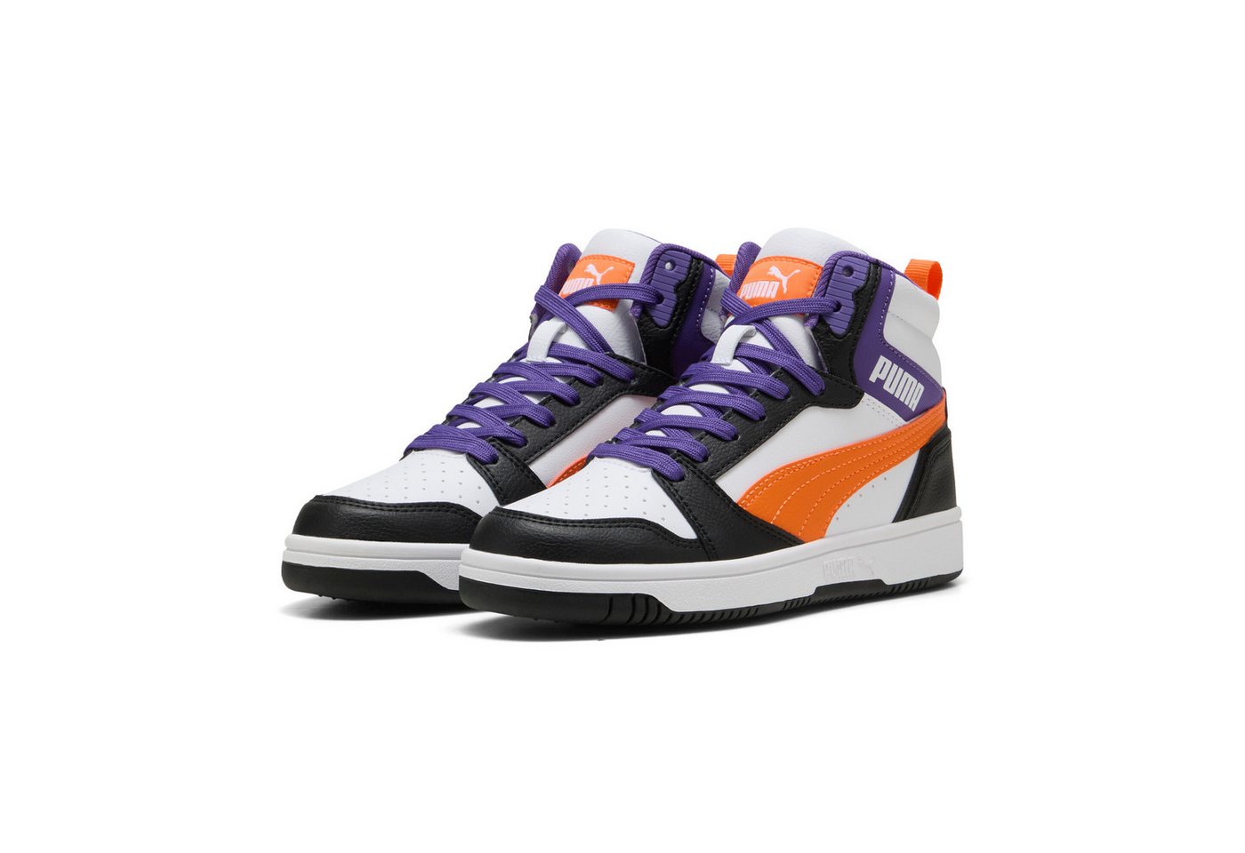 Puma REBOUND V6 MID JR Sneaker (weiß/orange/schwarz)