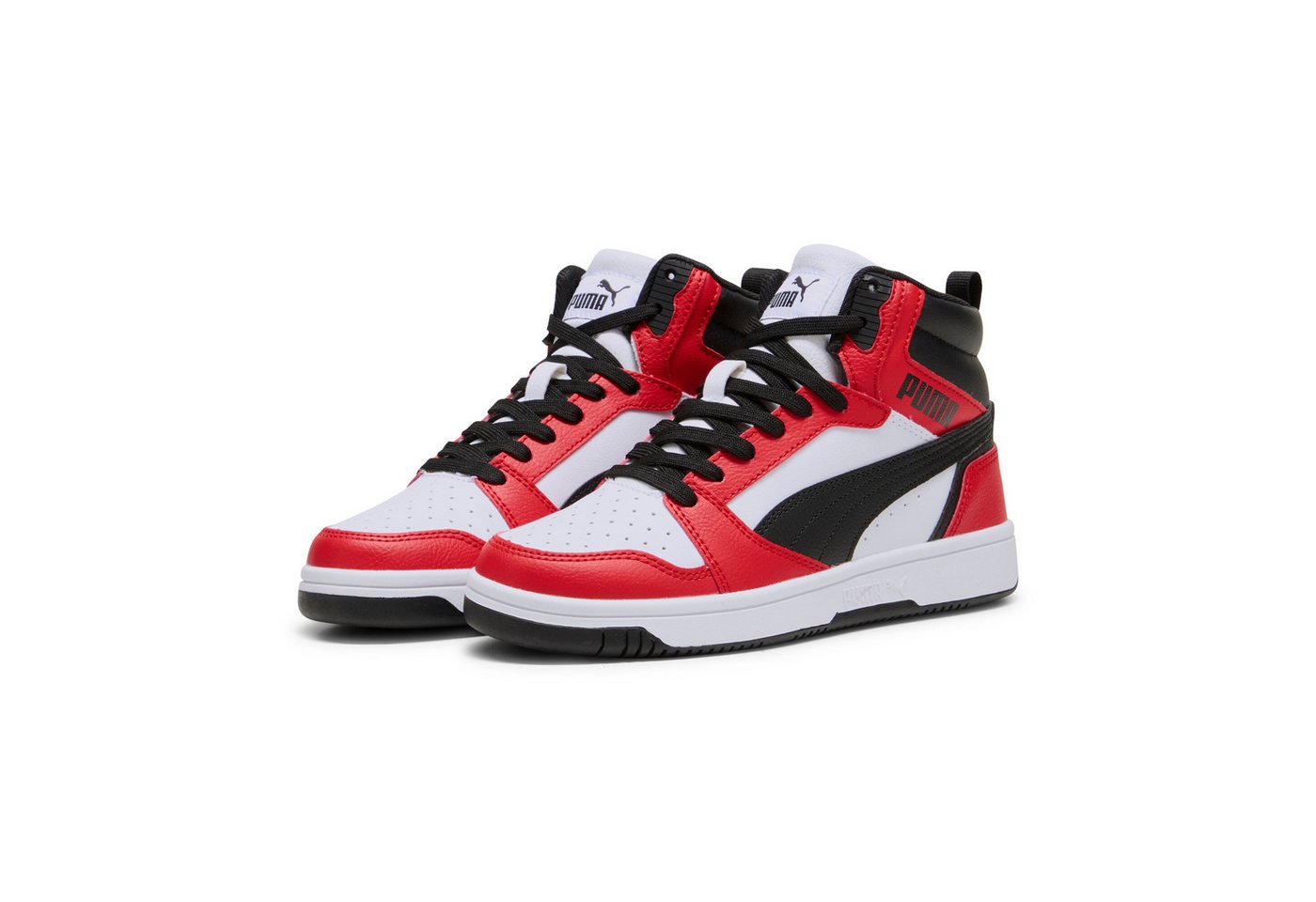 Puma REBOUND V6 MID JR Sneaker (weiß/schwarz/rot)