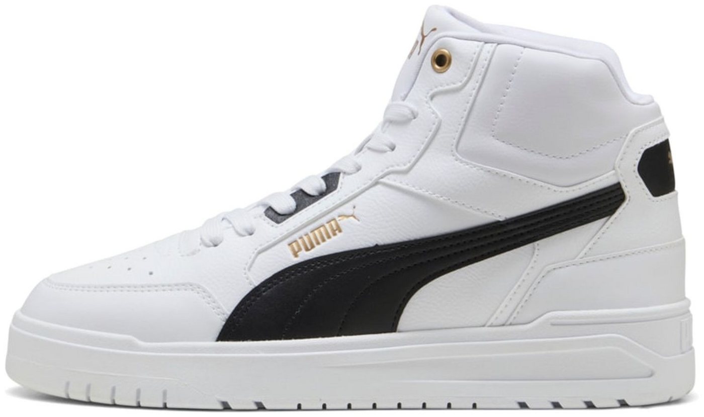 Puma Shuffle Downtown Mid White-Black-Gold Sneaker