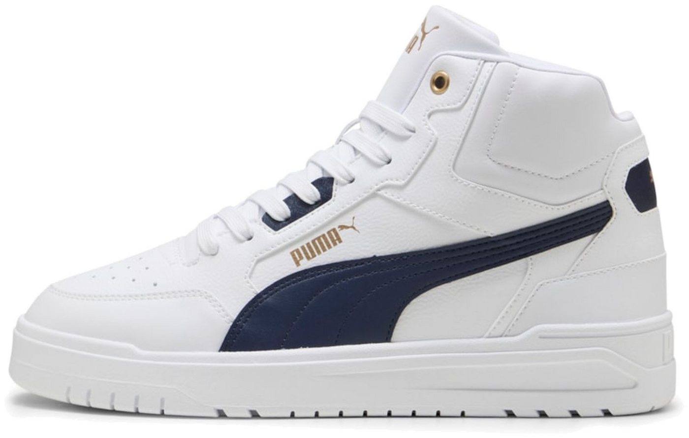 Puma Shuffle Downtown Mid White-Navy-Gold Sneaker