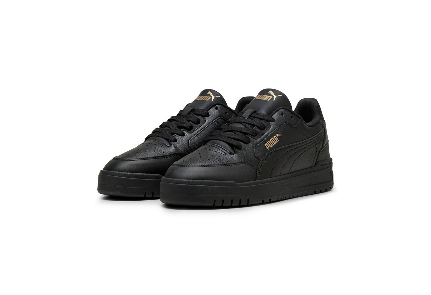 Puma SHUFFLE DOWNTOWN Sneaker leicht profilierte Gummilaufsohle, Schnürverschluss (schwarz/gold)