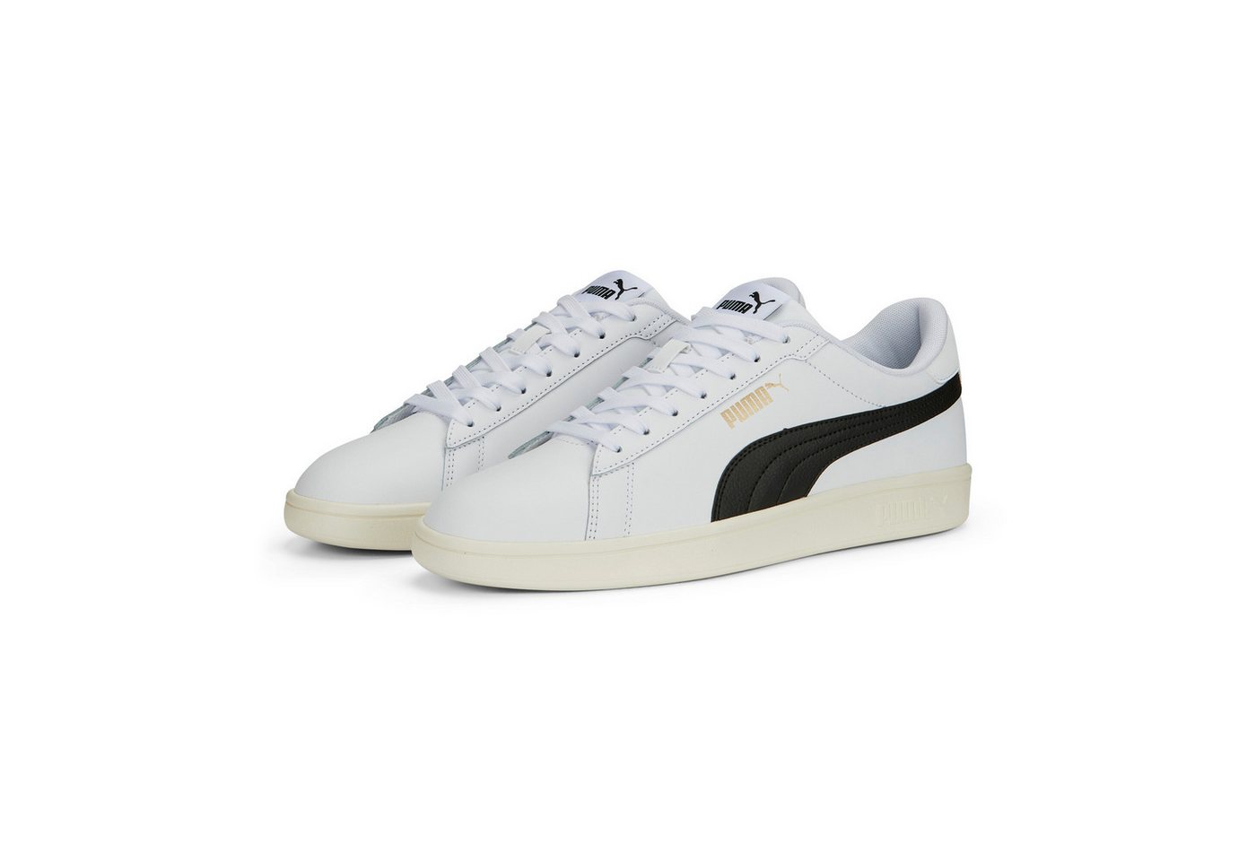 Puma SMASH 3.0 L Sneaker (weiß/schwarz/gold)