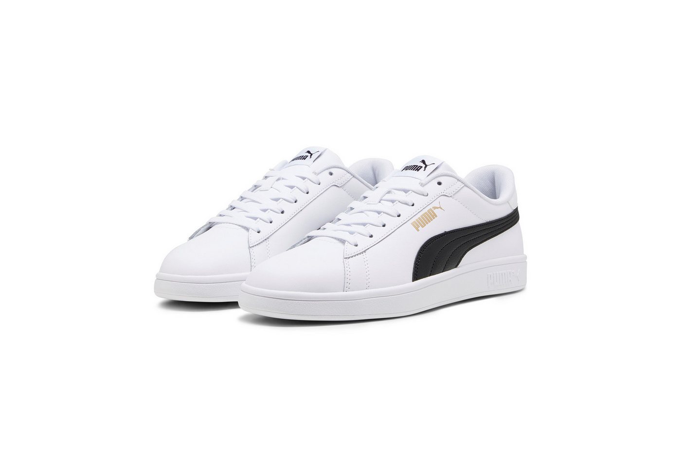 Puma SMASH 3.0 L Sneaker (weiß/schwarz/gold)