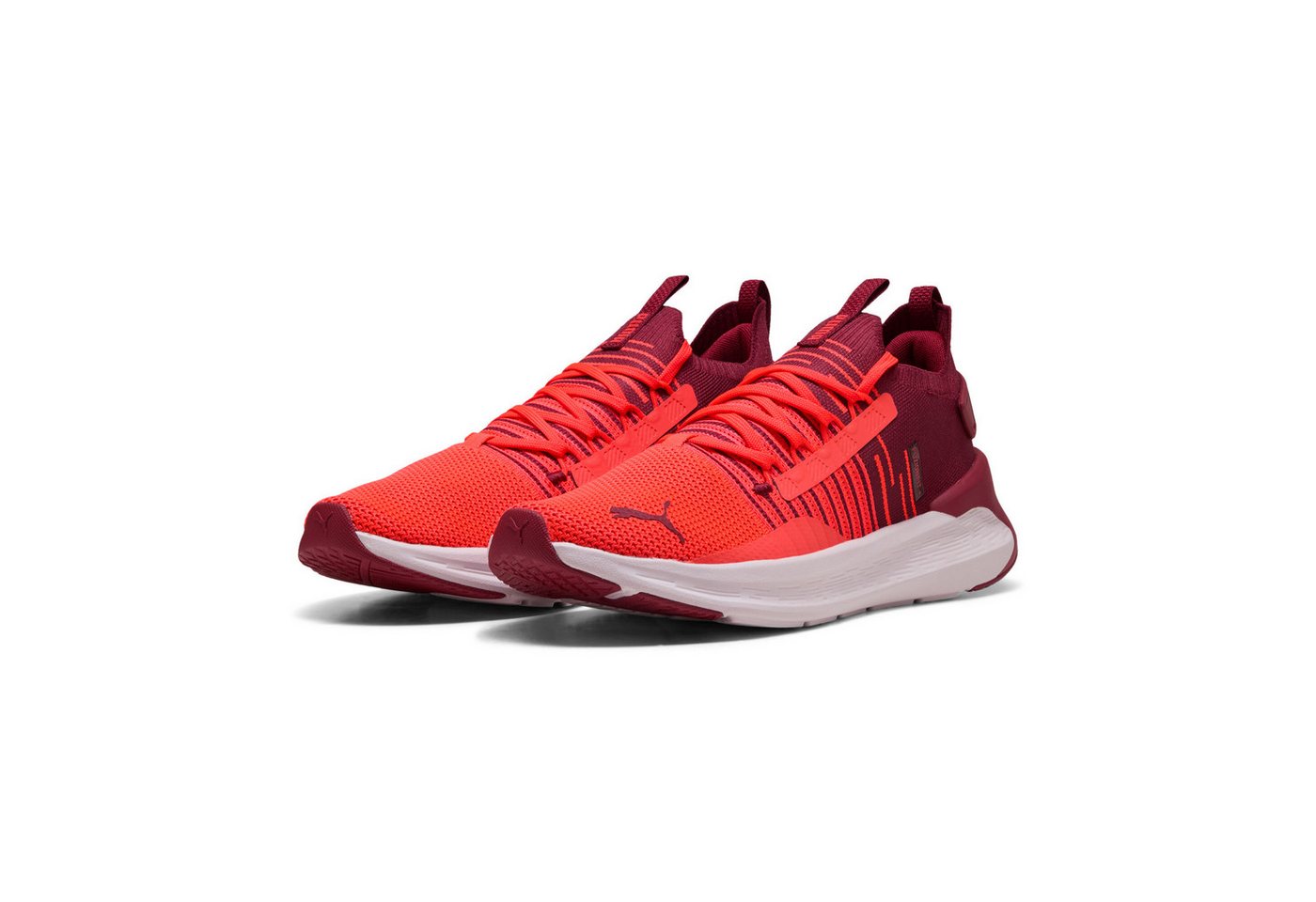Puma SOFTRIDE SYMMETRY FUZION LS Laufschuh für sportliche Aktivitäten und Lauftraining, mit SOFTFOAM+ Innensohle (rot/grau)