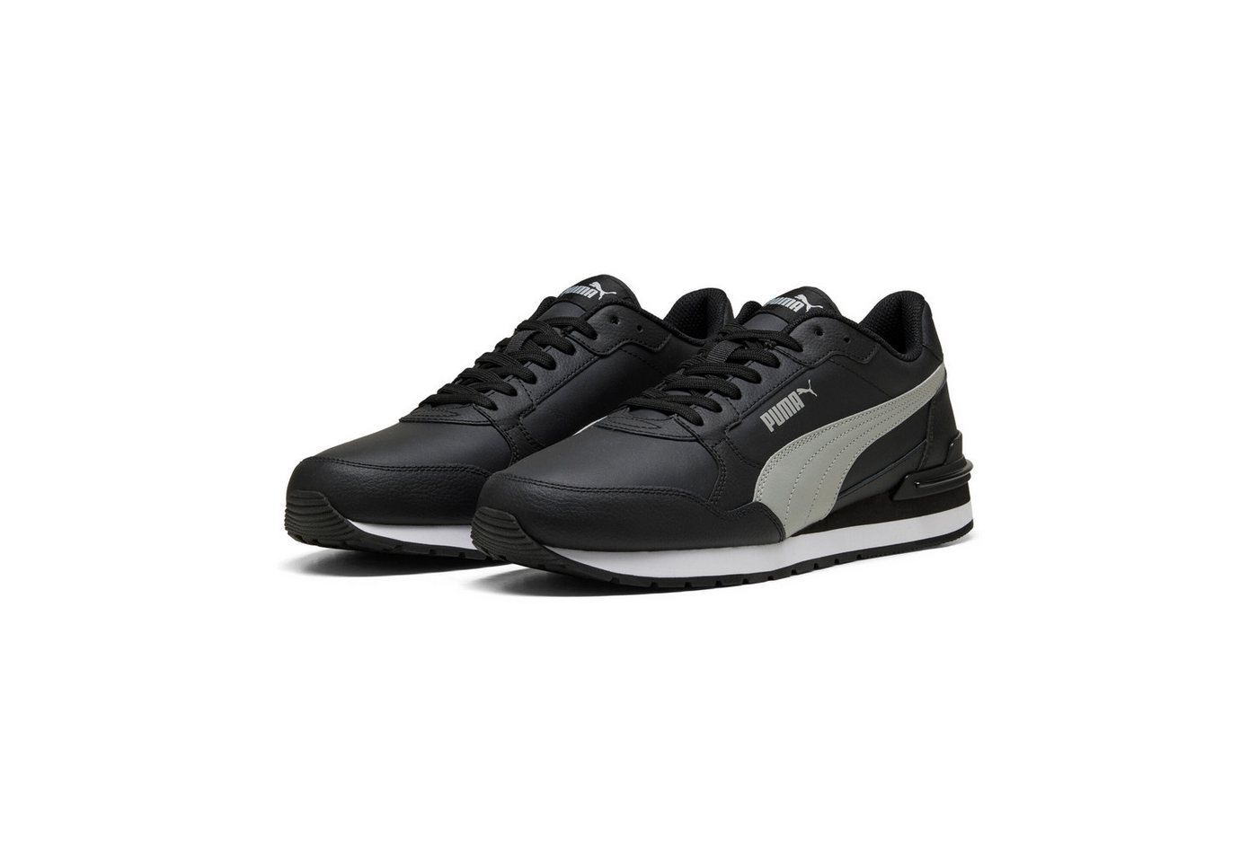 Puma ST RUNNER V4 L Sneaker mit weichem Lederobermaterial, mit SOFTFOAM+ Einlegesohle (schwarz/grau/weiß)