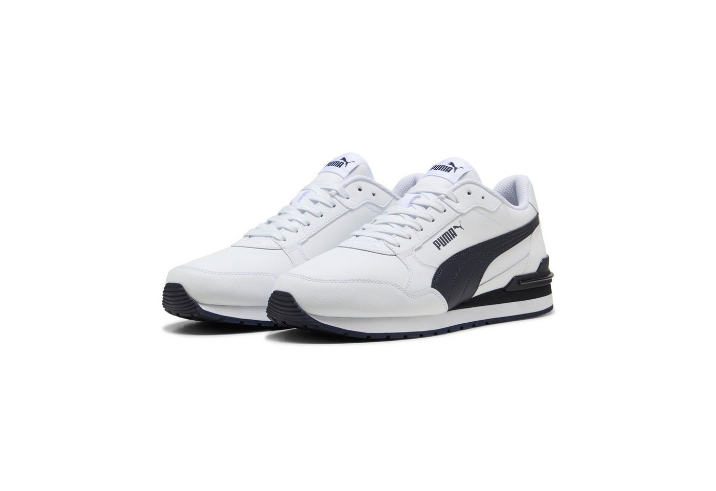 Puma ST RUNNER V4 L Sneaker mit weichem Lederobermaterial, mit SOFTFOAM+ Einlegesohle (weiß/blau)