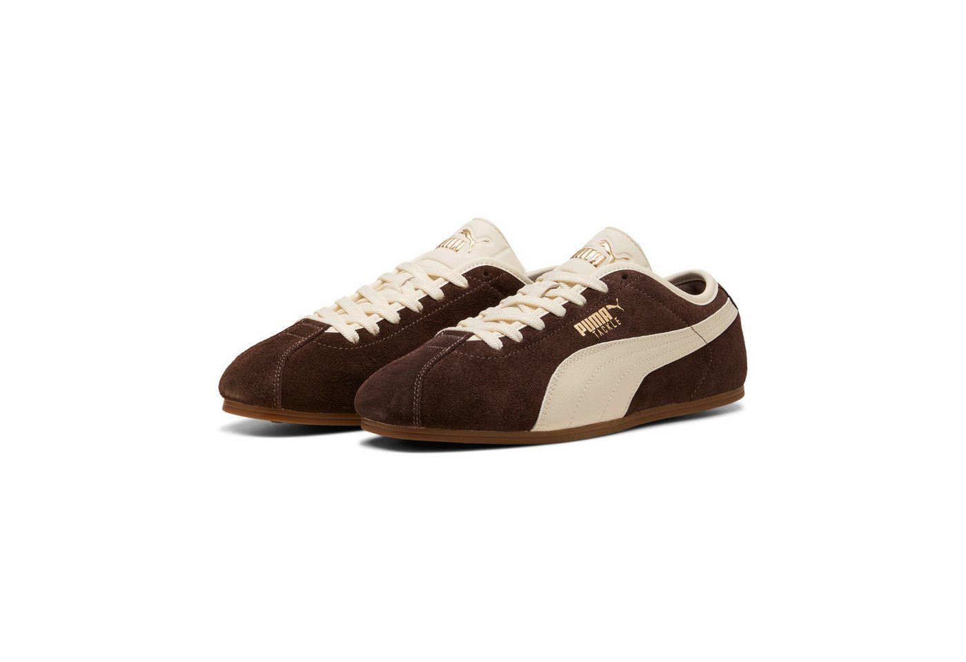 Puma TACKLE Sneaker mit sportlichem Stil, mit Schnürverschluss, Obermaterial aus Leder (Chocolate-Alpine Snow-Gum)