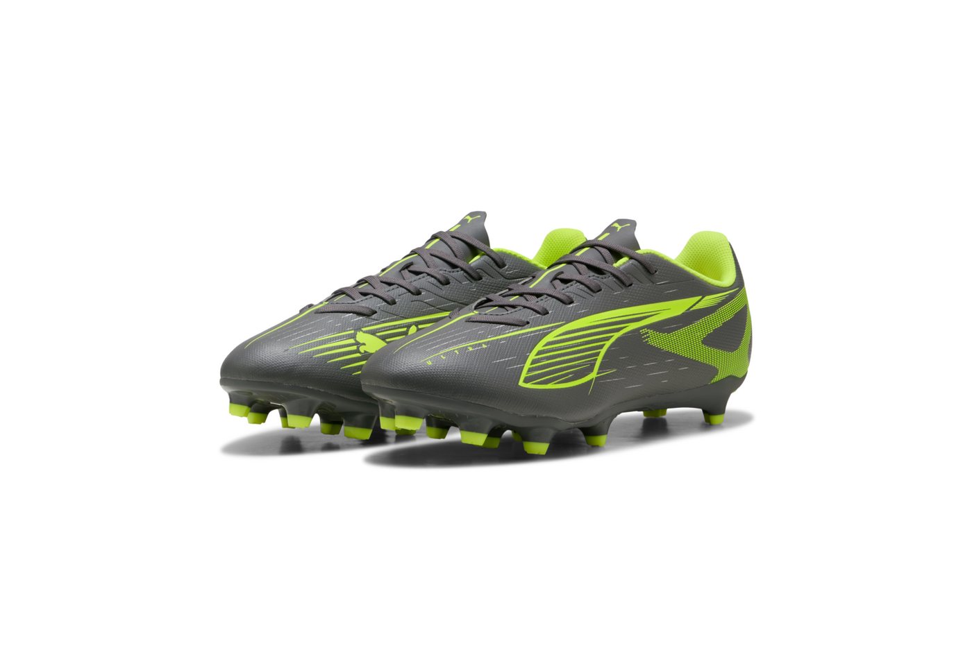 Puma ULTRA 5 PLAY FG/AG Fußballschuh für Rasen- und Kunstrasenplätze (silber/gelb)