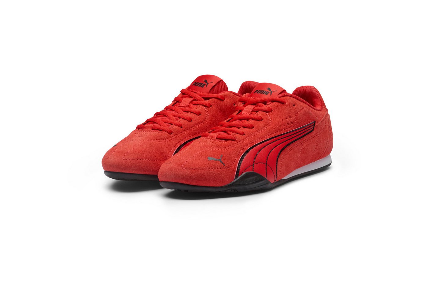 Puma CATCH SD Sneaker für sportliche und lässige Looks, mit Leder-Obermaterial (rot/schwarz)