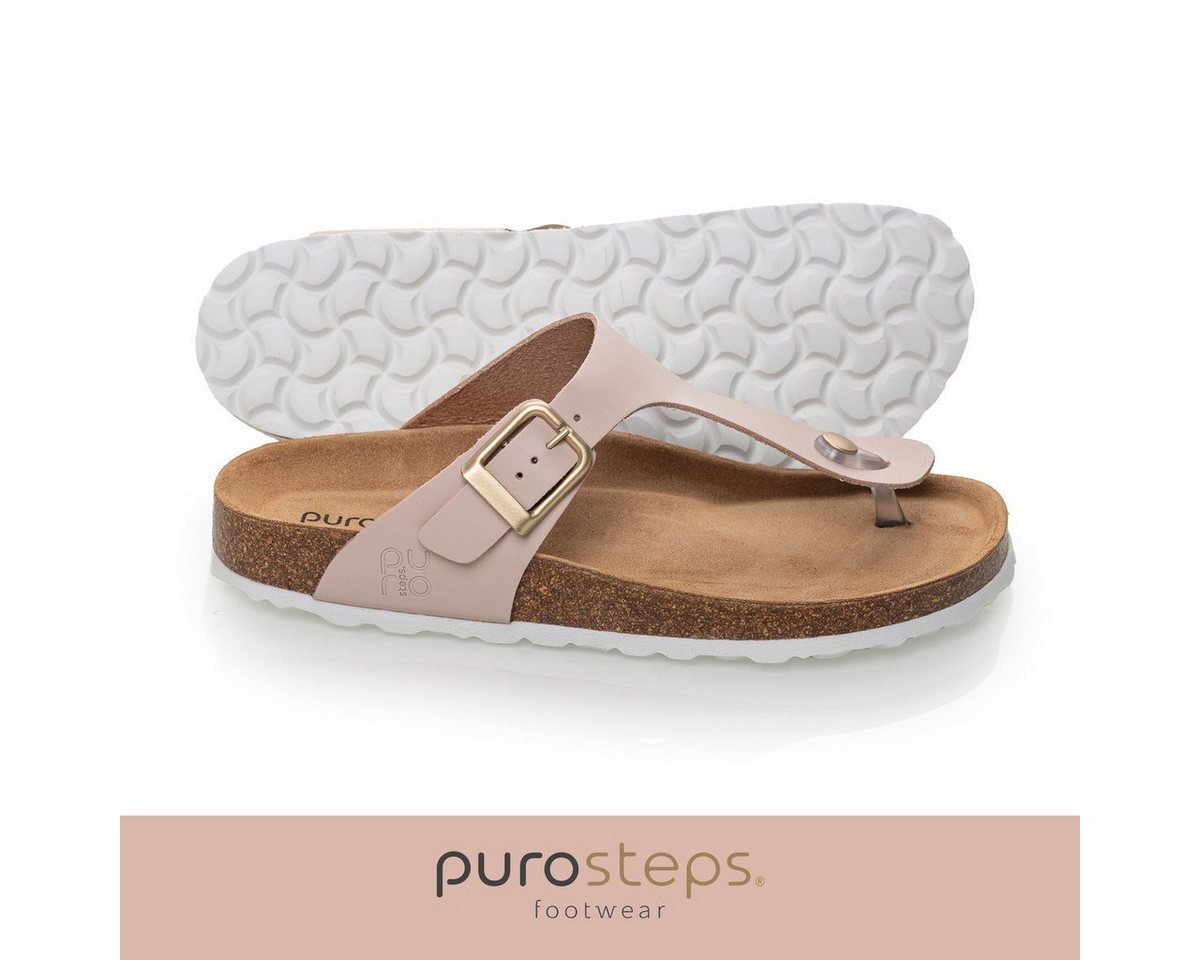 purosteps Zehensandale Marbella Eco (Leder) rosa/braun Damen Sandale