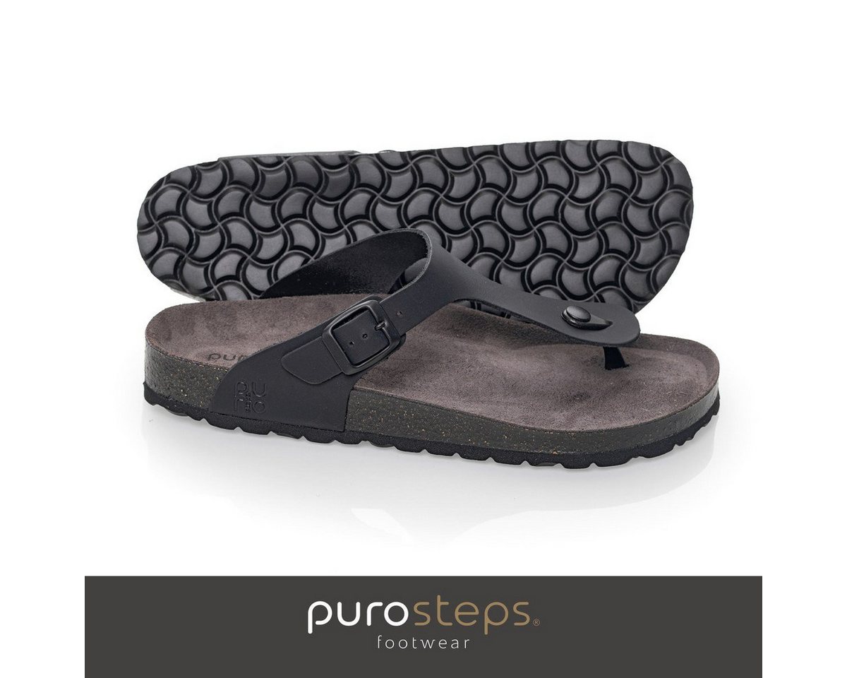 purosteps Zehensandale Toledo Eco (Leder) schwarz/grau Herren Sandale