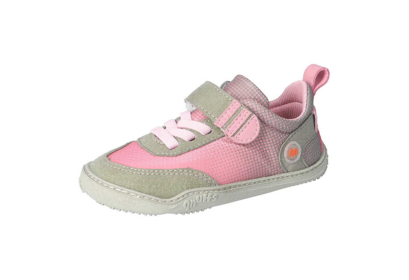 qnuffs Fichte Barfußschuh Klettschuh, Sneaker, Halbschuh mit Kontrastbesätzen
