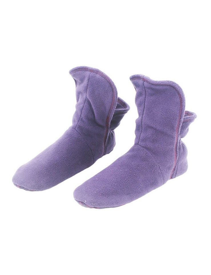 RAIKOU Hausstiefel Haussocken super flauschige Hüttenschuhe Hausschuh aus Micro Fleece mit ABS und Rutschfester Sohle