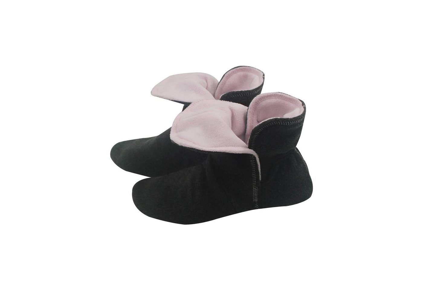 RAIKOU Hausstiefel Hüttenschuhe Stoppersocken für Damen Herren und Kinder  Hausschuh (aus Miro Fleece Super Flauschige) mit ABS und Rutschfester Sohle (rosa/schwarz)