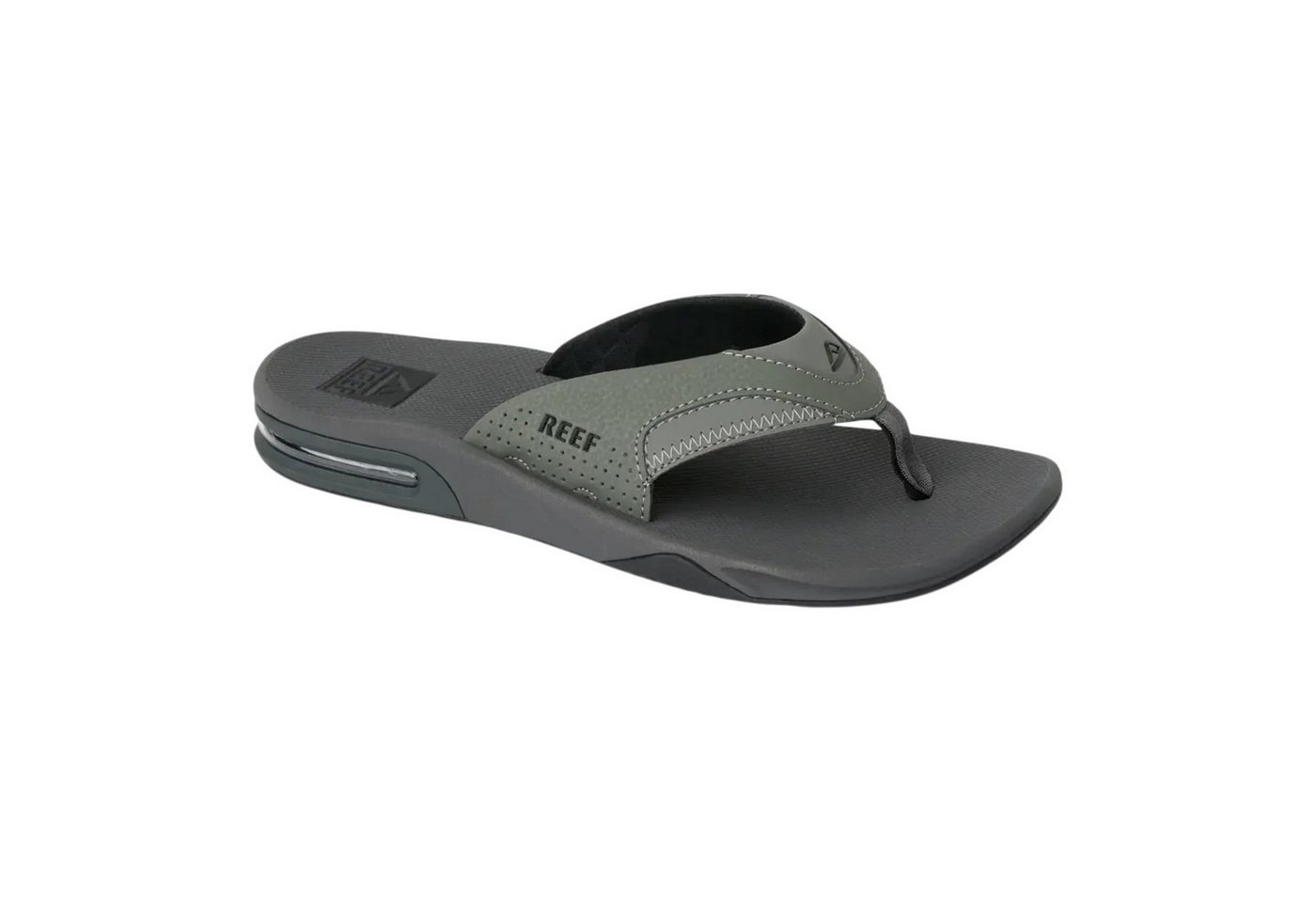 Reef Zehensandalen Fanning (integrierter Flaschenöffner) grau/schwarz Badeschuh