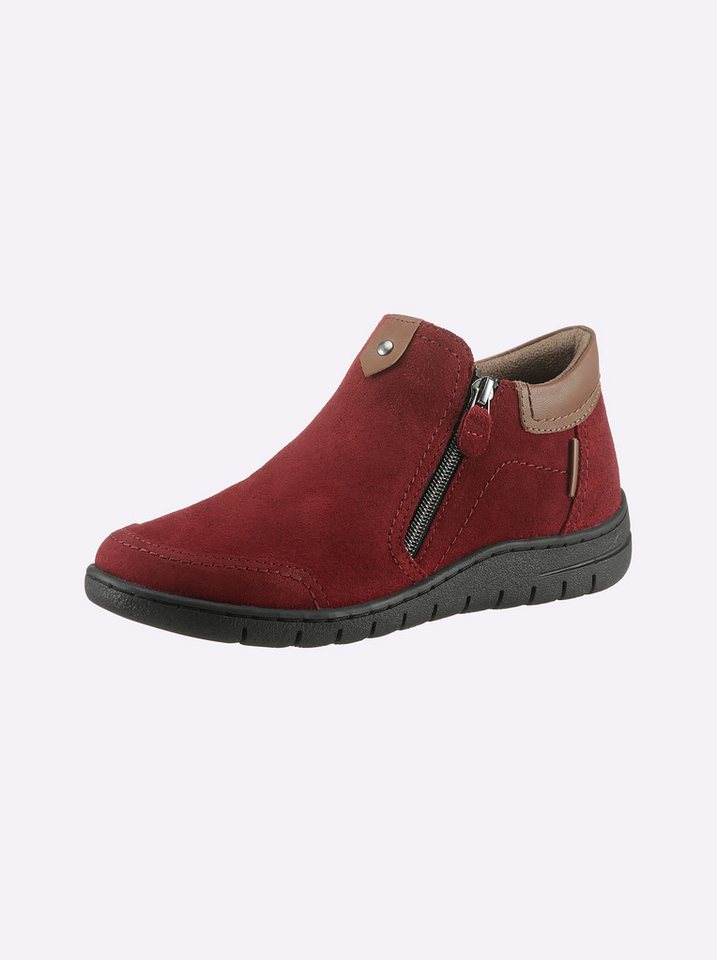 Reflexan Stiefelette Stiefelette Antishock, Flexible Laufsohle, Antirutschsohle, Stretcheinsatz (rot)