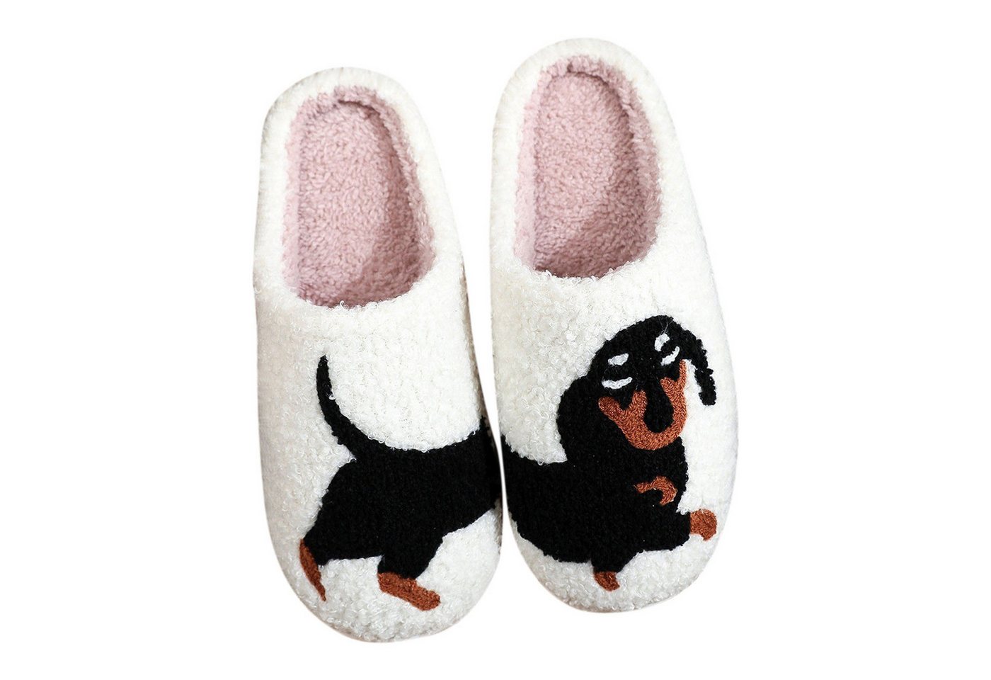 Refttenw Flauschige Hausschuh Herren Winter Lustige Hausschuhe Damen Plüsch Hausschuhe Dackel