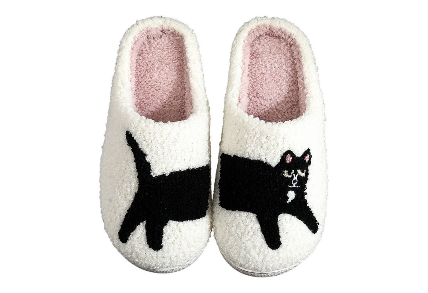 Refttenw Flauschige Hausschuh Herren Winter Lustige Hausschuhe Damen Plüsch Hausschuhe Kätzchen