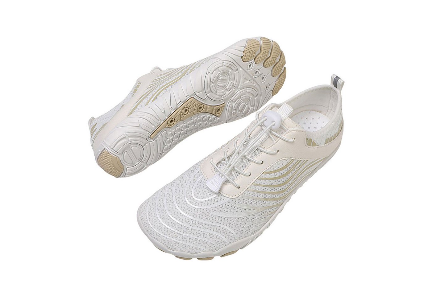 Refttenw Outdoor Barfußschuhe Schnell Trocknend Strandschuhe für Wassersport Wasserschuh Leicht, Atmungsaktiv, Rutschfest, Komfortabel, Weich (beige)