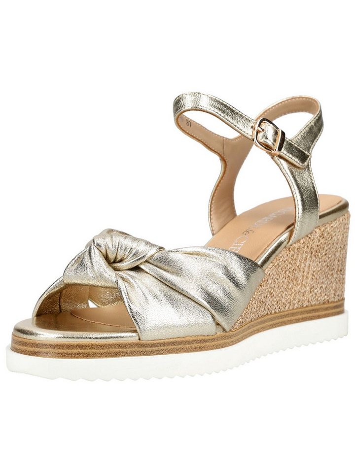 Regarde le Ciel Sandalen Leder Keilsandalette (Platin Metallic)