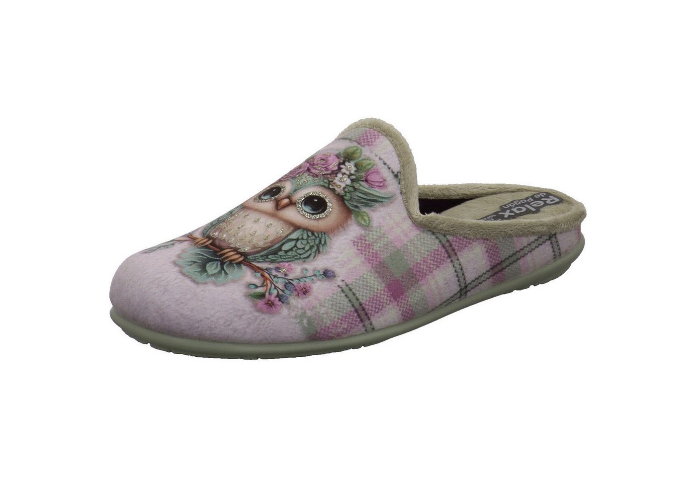 RELAX Eule Hausschuh (grün)